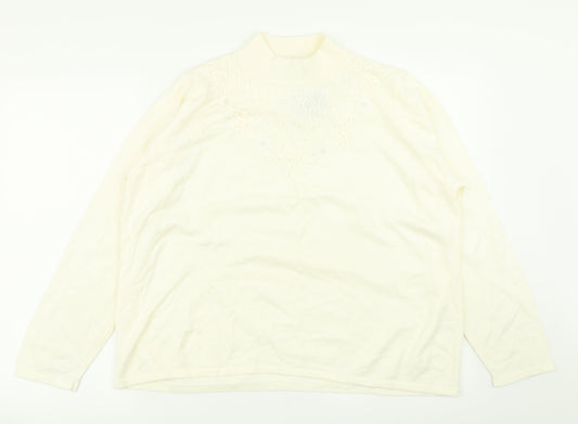 BM Womens Ivory  Knit Pullover Jumper Size L