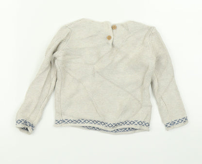 Back view of Next girls’ beige basic t-shirt, size 6-9, months