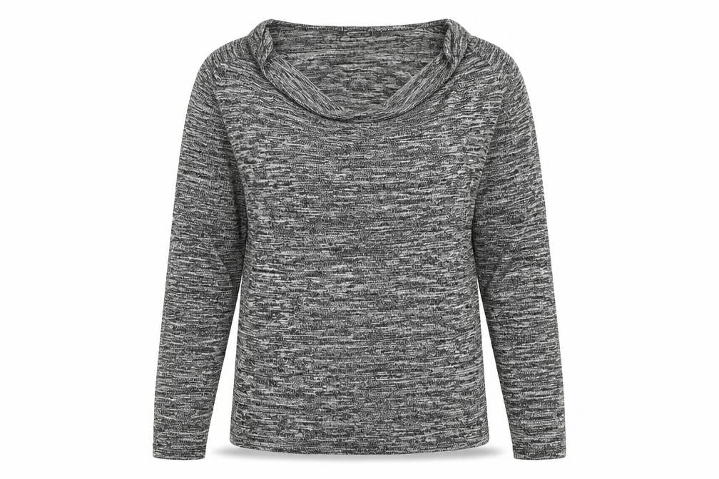Preworn Womens Grey Striped Knit Basic T-Shirt Size 12