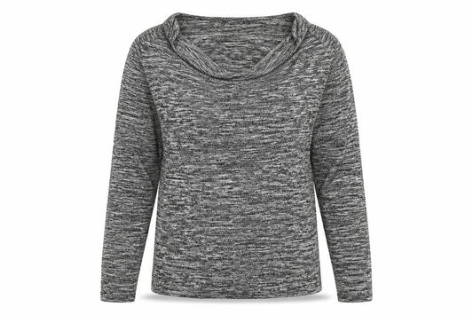Preworn Womens Grey Striped Knit Basic T-Shirt Size 12