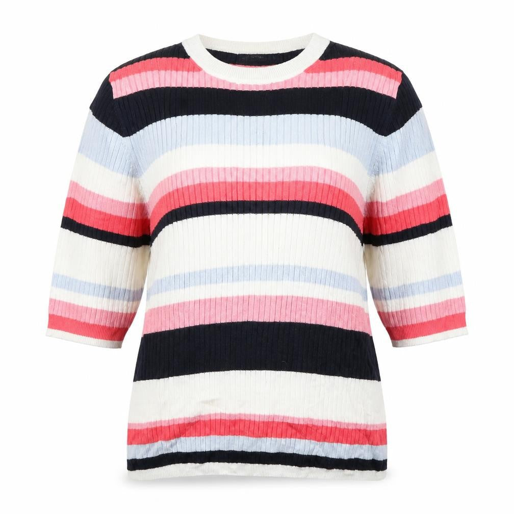 Marks & Spencer Collection Womens Pink Striped Knit Pullover Jumper Size 12