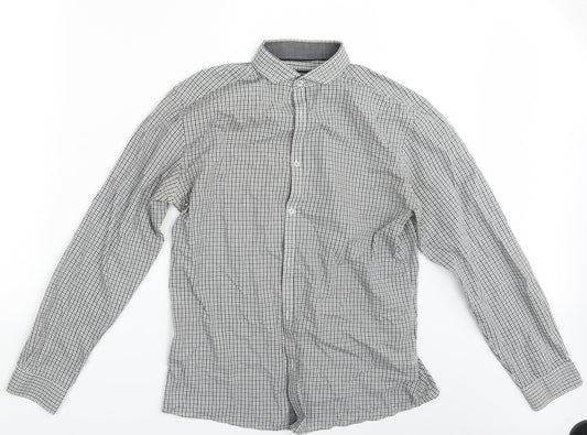 Cedar Wood State Mens White Check   Button-Up Size 15.5