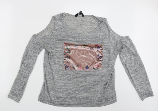 New Look Womens Grey   Pullover Sweatshirt Size 12