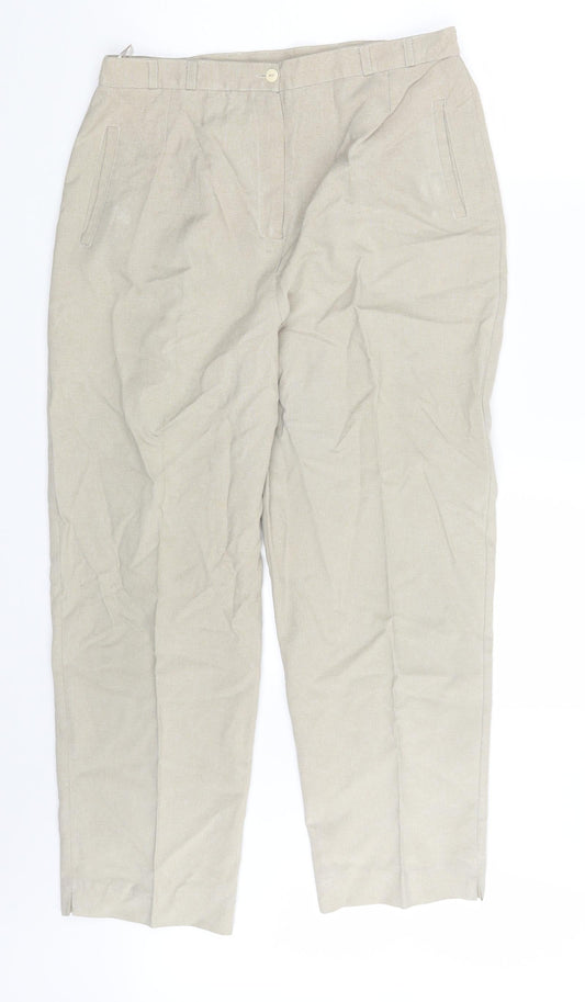 Janique Womens Beige   Chino Trousers Size 14 L26 in