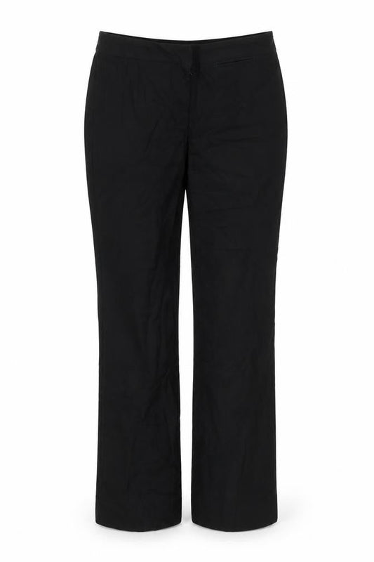 Front view of Luke women’s black dress pants trousers, size UK 26, in, 32-inch leg