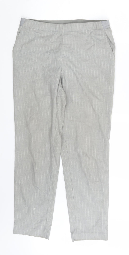 Uniqlo Womens Grey Striped  Dress Pants Trousers One Size L27 in
