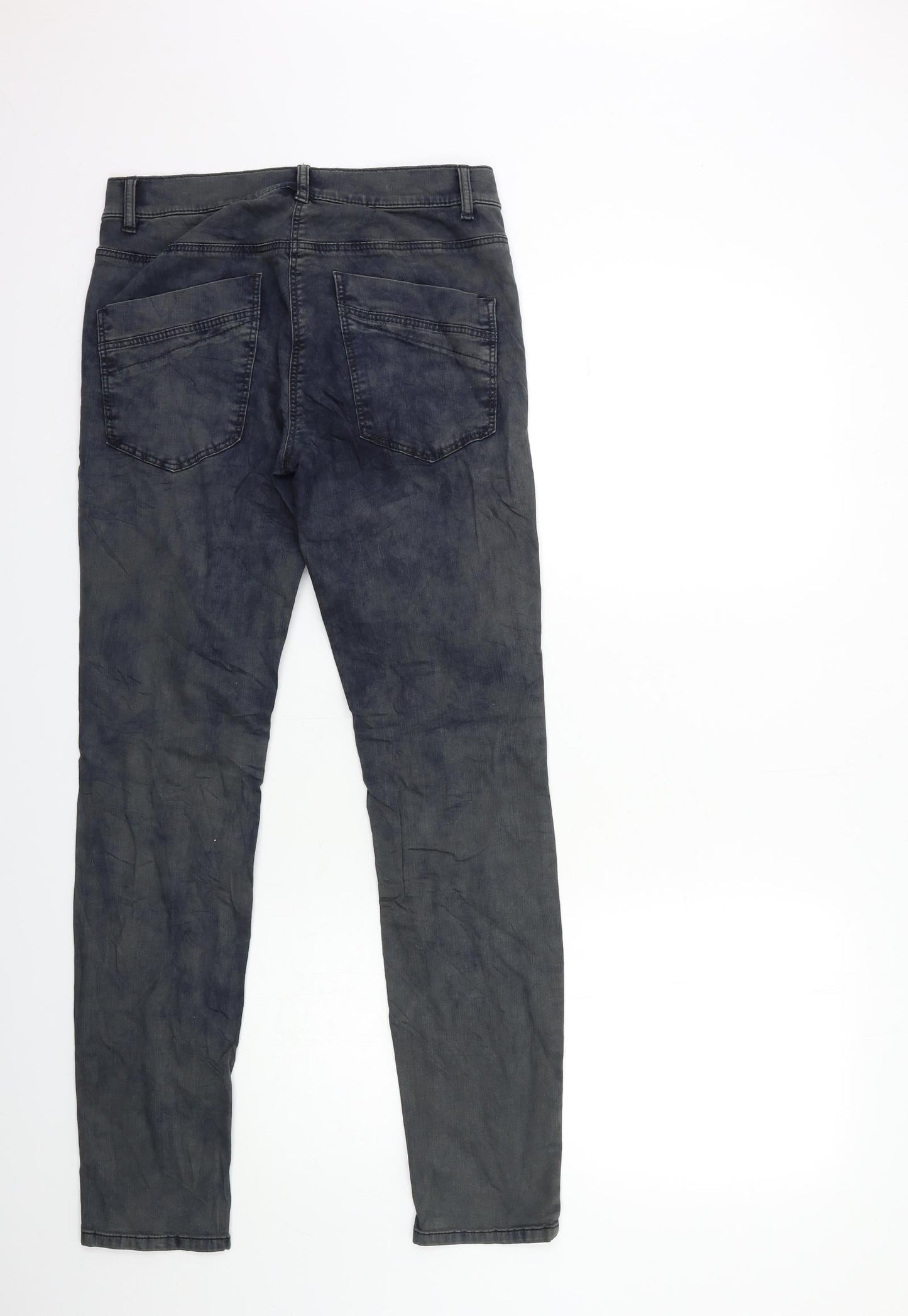 Preworn Womens Green  Denim Skinny Jeans Size 28 in L30 in - Acid wash