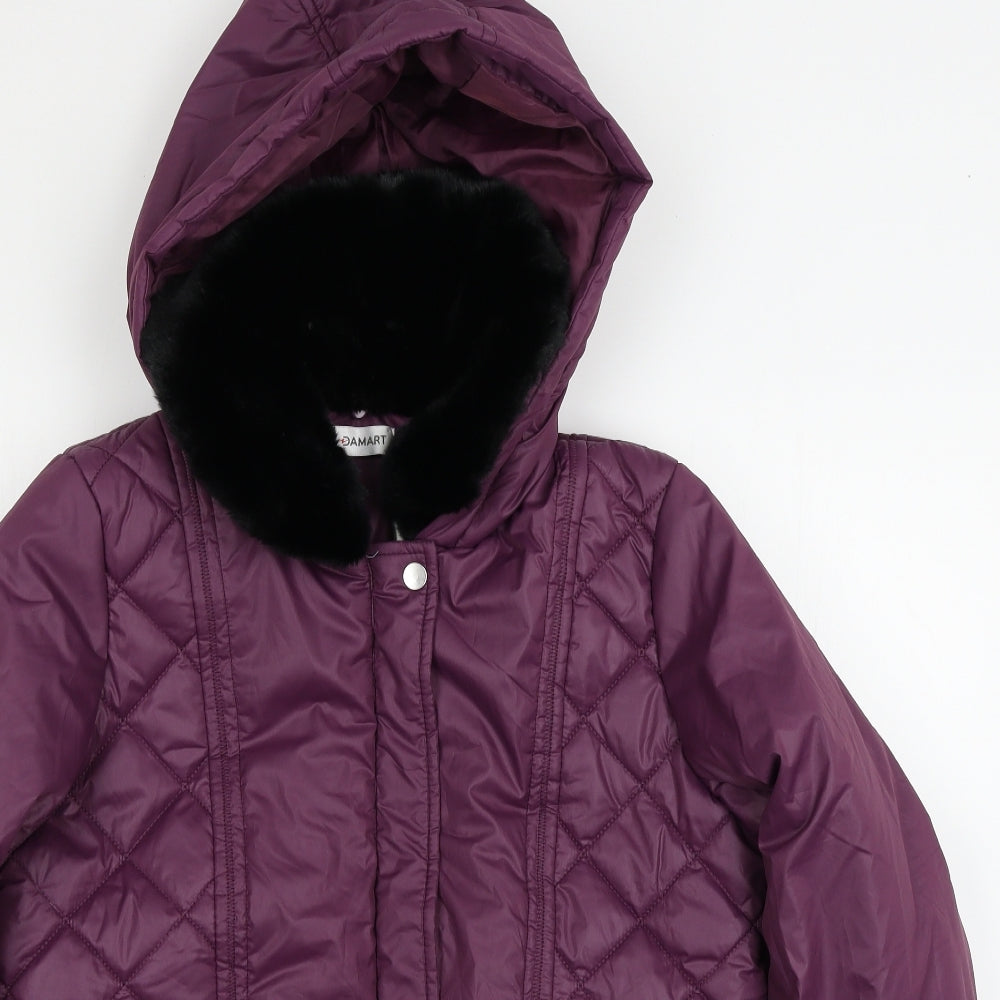 Damart Womens Purple   Parka Coat Size 10