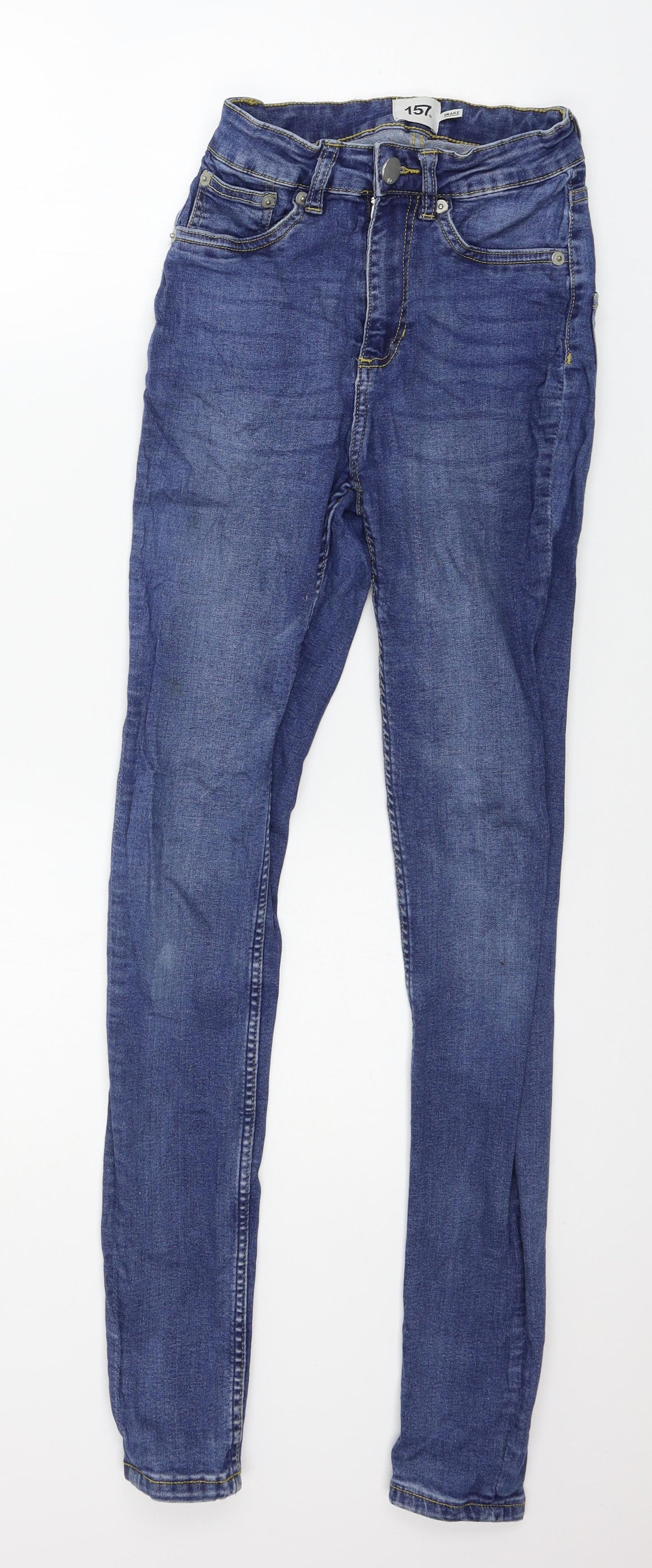 157 Womens Blue  Denim Skinny Jeans Size 24 in L29 in