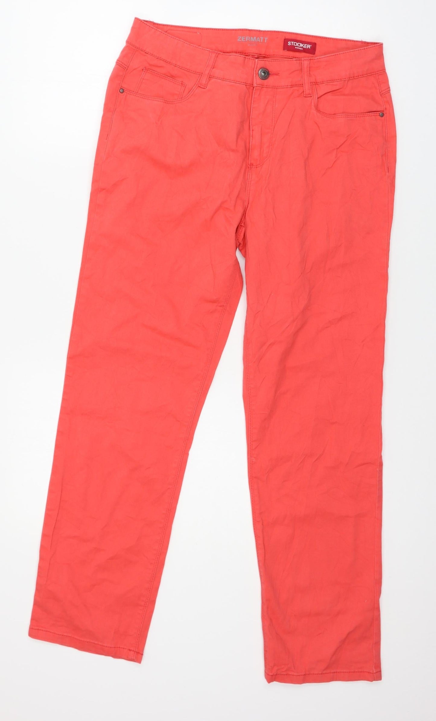 Stooker Womens Pink  Denim Straight Jeans Size 14 L28 in