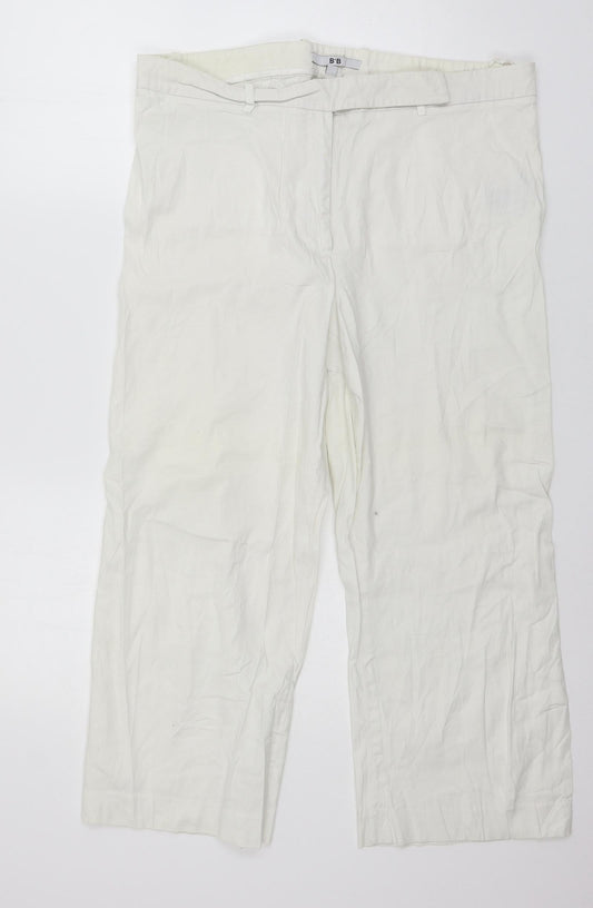 BB Womens White   Cropped Trousers Size 20 L24 in