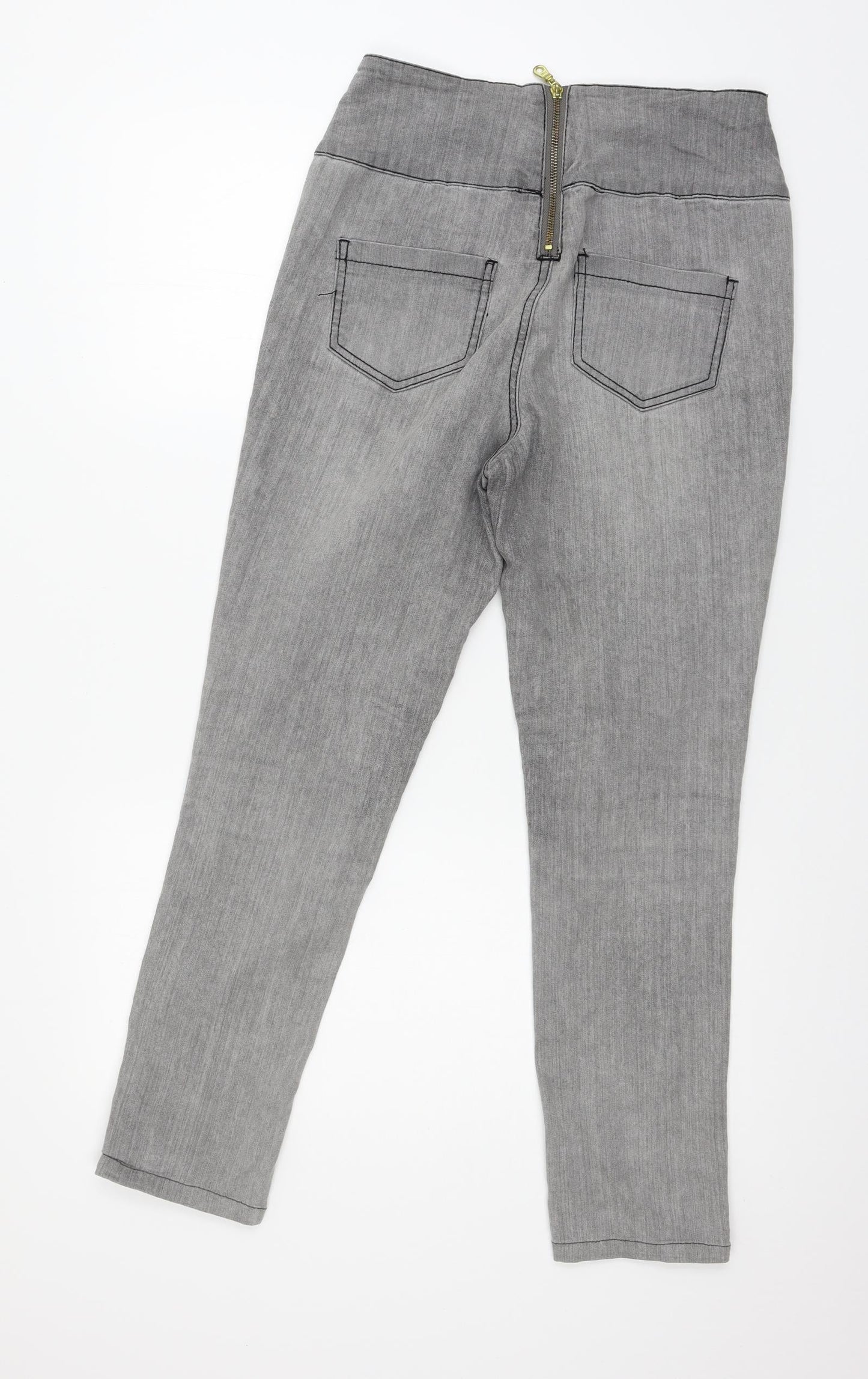 Pieces Womens Grey  Denim Tapered Jeans Size 30 in L26 in