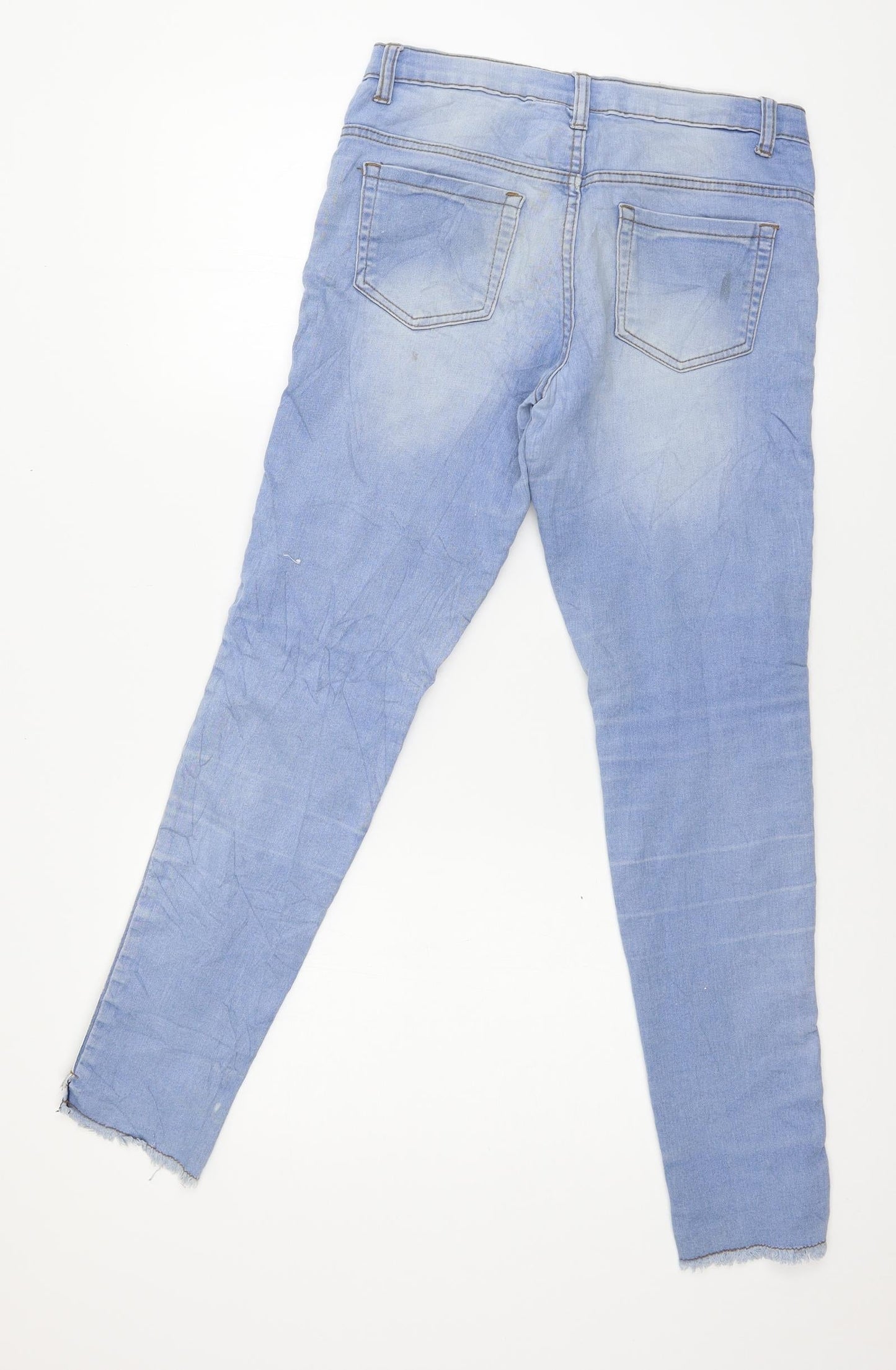 Destination Girls Blue Striped Denim Skinny Jeans Size 13 Years - Distressed