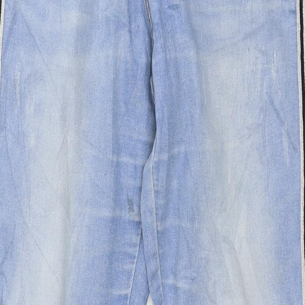 Destination Girls Blue Striped Denim Skinny Jeans Size 13 Years - Distressed