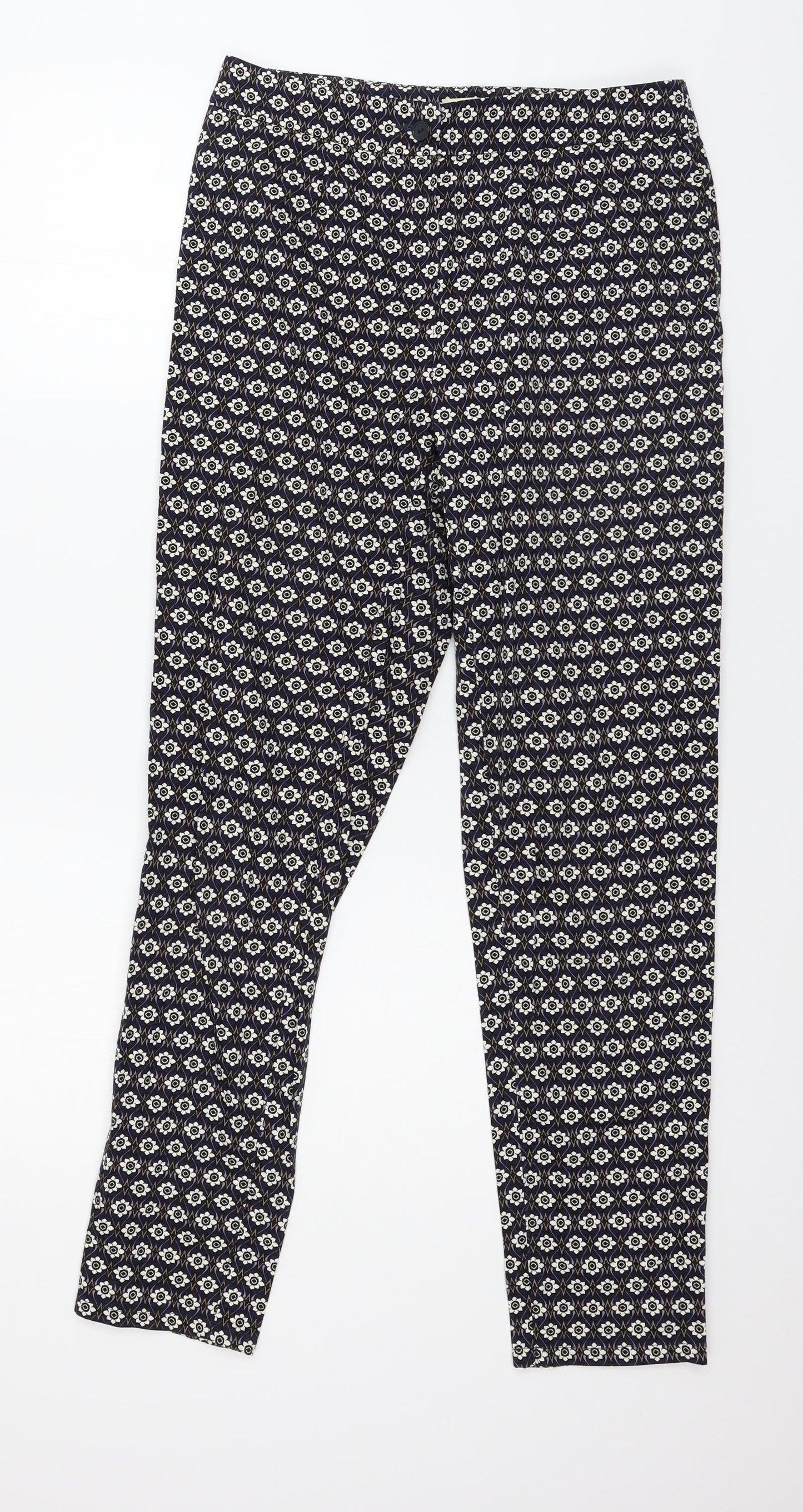 Rabarbar Womens Blue Geometric  Trousers  Size 8 L28 in