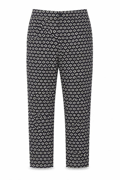 Rabarbar Womens Blue Geometric  Trousers  Size 8 L28 in