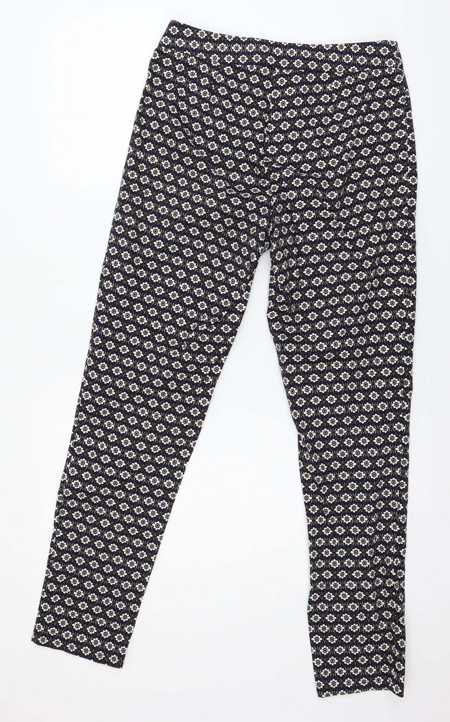 Rabarbar Womens Blue Geometric  Trousers  Size 8 L28 in