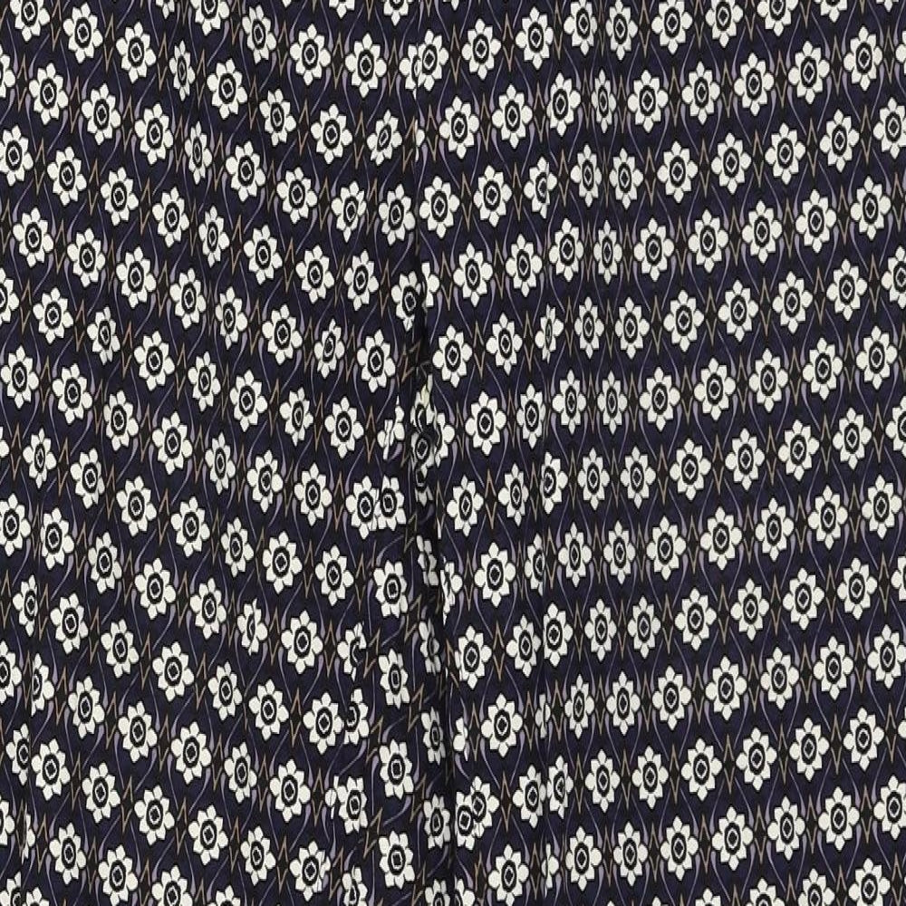 Rabarbar Womens Blue Geometric  Trousers  Size 8 L28 in