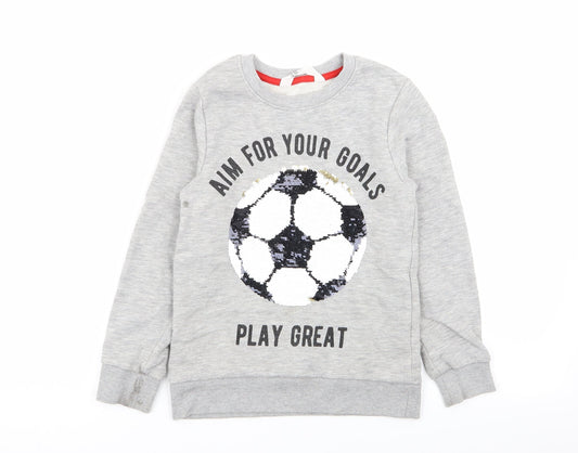 H&M Girls Grey   Pullover Jumper Size 7-8 Years