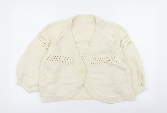 M&S Womens Ivory   Cardigan Jumper Size 18