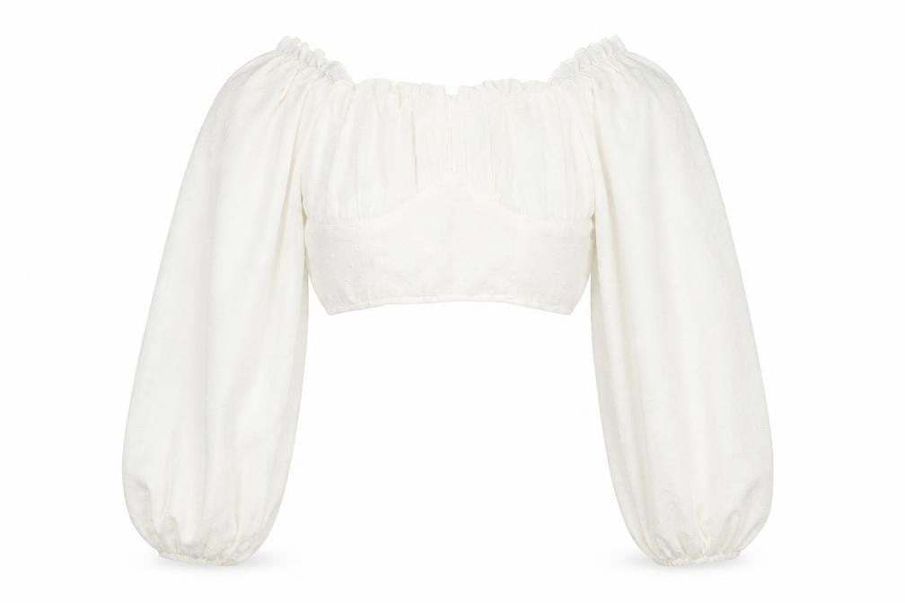 SheIn Womens White Polka Dot  Basic Blouse Size S