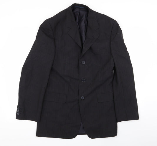 F&F Mens Black Striped  Jacket Blazer Size 40