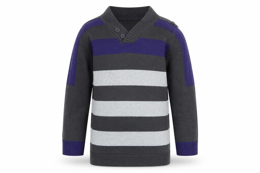 F&F Boys Multicoloured Striped  Pullover Jumper Size 6-7 Years