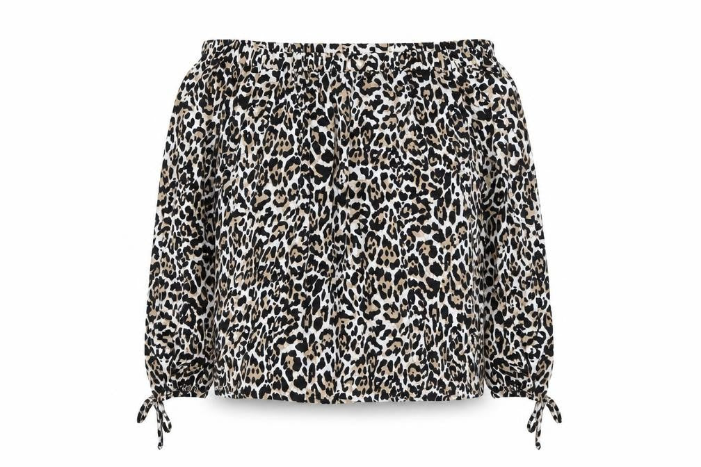 Papaya Womens Brown Animal Print  Basic Blouse Size 8