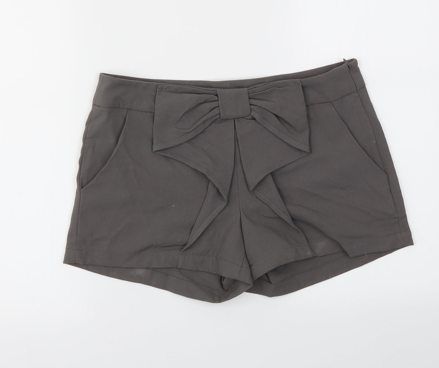 VILA Womens Grey Houndstooth  Cut-Off Shorts Size S