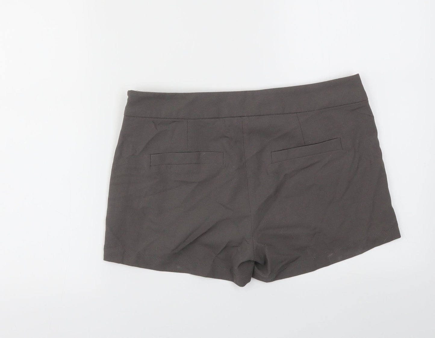 VILA Womens Grey Houndstooth  Cut-Off Shorts Size S