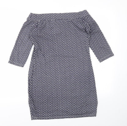Primark Womens Blue Geometric  Fit & Flare  Size 14