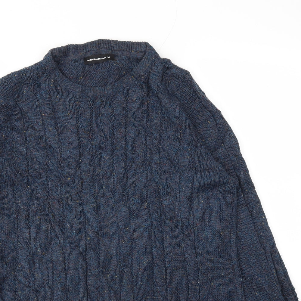 Cedar Wood State Mens Blue   Pullover Sweatshirt Size M