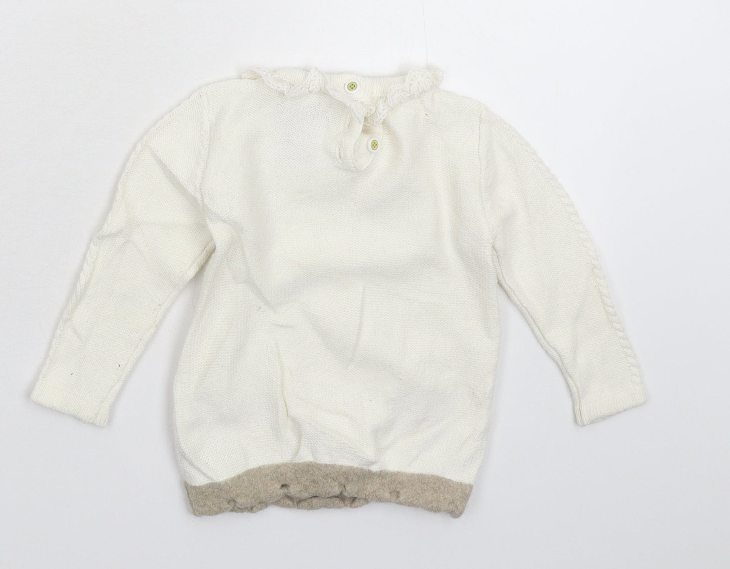 Catherine Malandrino Baby White  Knit Pullover Jumper Size 6-9 Months
