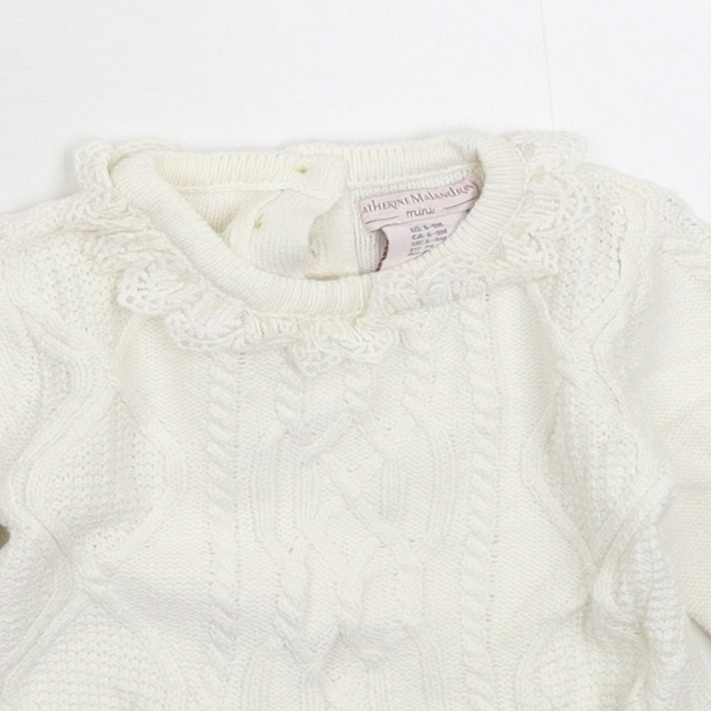 Catherine Malandrino Baby White  Knit Pullover Jumper Size 6-9 Months