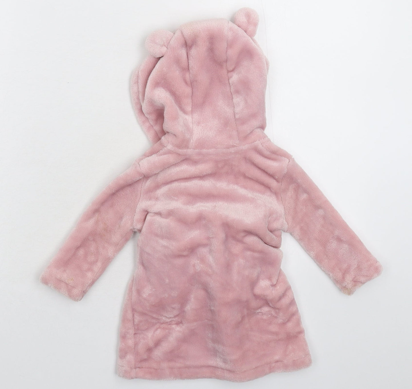 TU Girls Pink Solid Fleece Kimono Robe Size 3-6 Months
