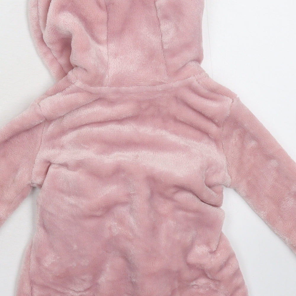 TU Girls Pink Solid Fleece Kimono Robe Size 3-6 Months