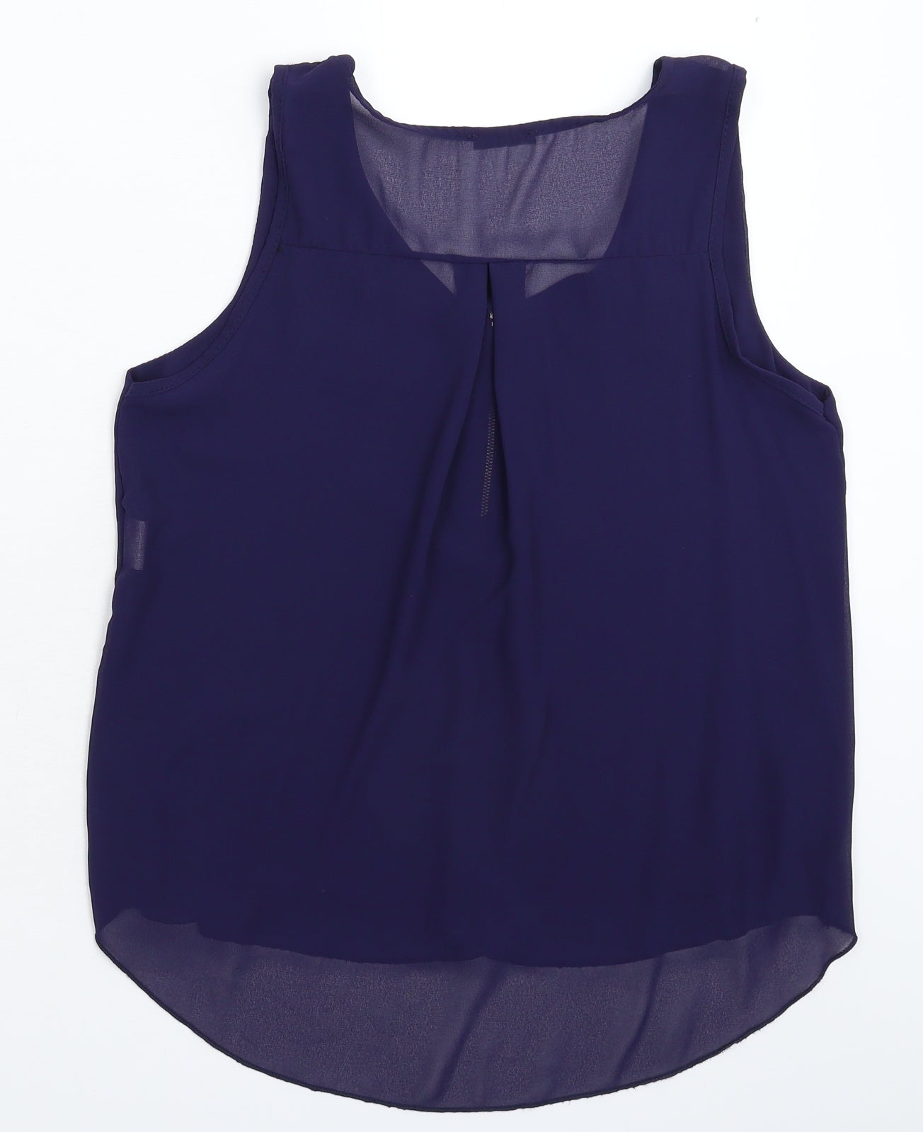 JW Moda Womens Blue  Satin Basic Blouse Size L