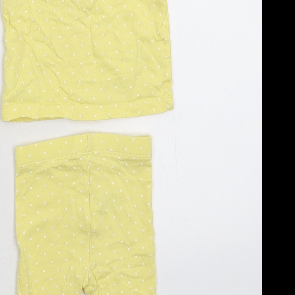 Mini Club Girls Yellow Spotted  Babydoll Pyjama Set Size 0-3 Months