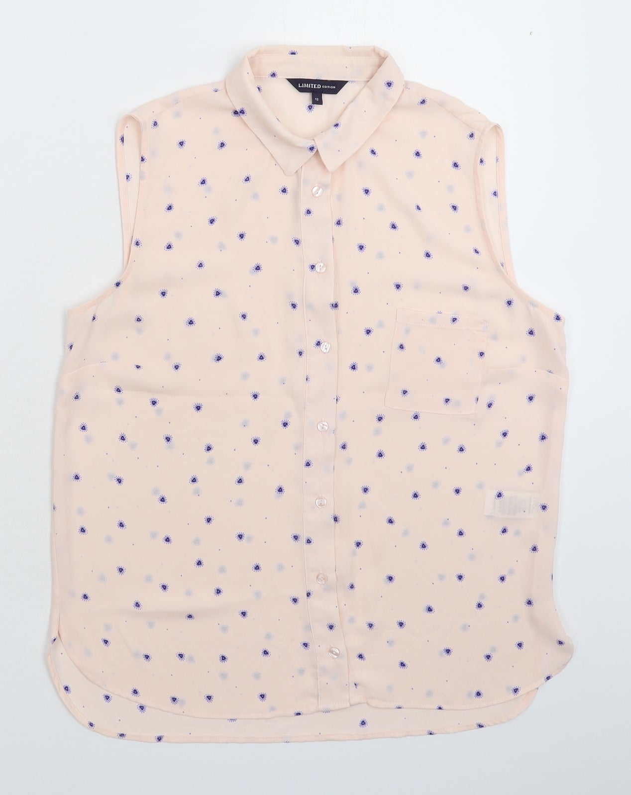 Marks and Spencer Womens Beige  Satin Basic Button-Up Size 12