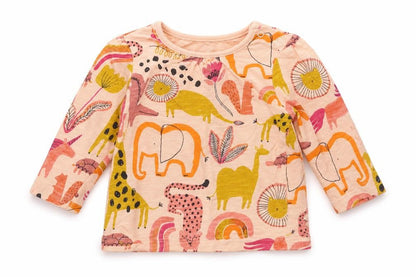 Front view of Next girls’ beige basic t-shirt, size 0-3, months