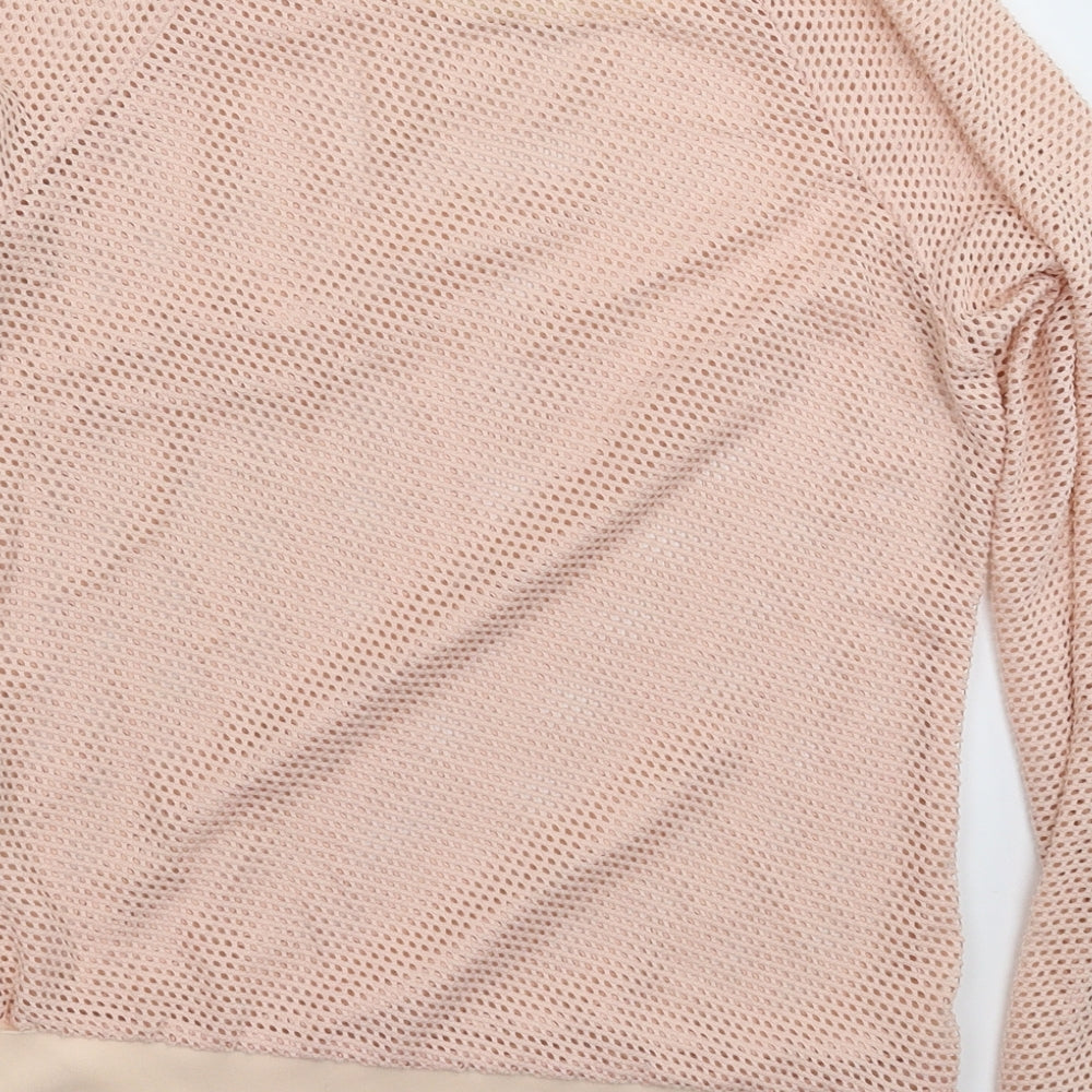Lustre Womens Beige   Basic T-Shirt Size 8