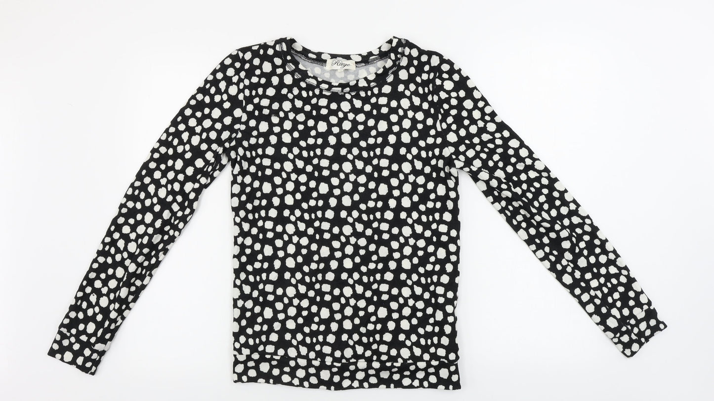 Madam Rage  Womens Black Animal Print  Pullover Jumper Size 10