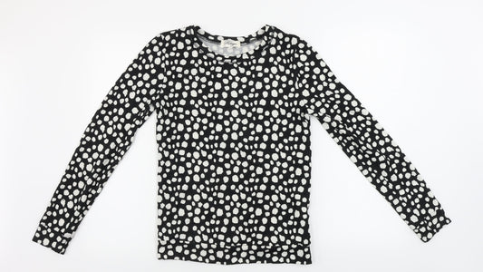 Madam Rage  Womens Black Animal Print  Pullover Jumper Size 10