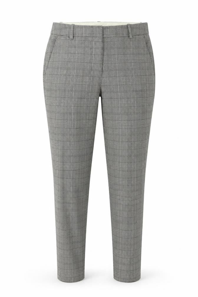 H&M  Womens Grey Check  Trousers  Size 6 L24 in