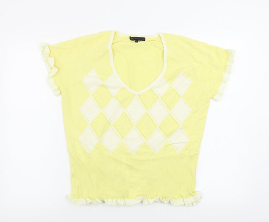 NEXT  Womens Yellow Herringbone  Pullover Jumper Size 18