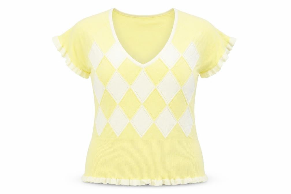 Next  Womens Yellow Herringbone  Pullover Jumper Size 18