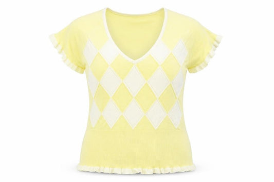 Next  Womens Yellow Herringbone  Pullover Jumper Size 18