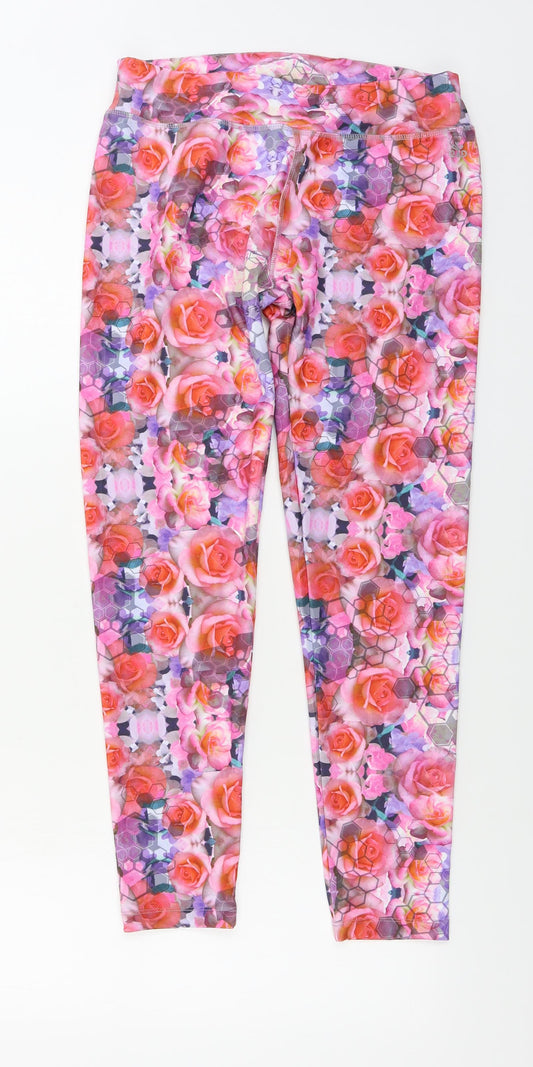 Kisaiya  Womens Multicoloured Floral  Jegging Leggings Size M L24 in