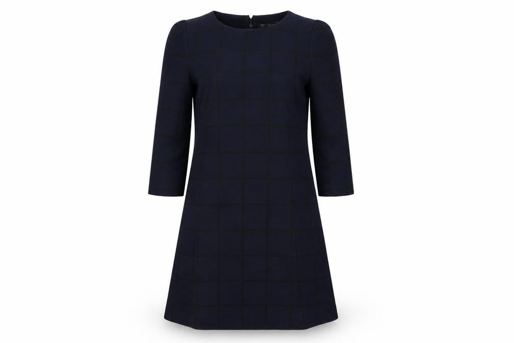TRAFALUC  Womens Blue Check  A-Line  Size S