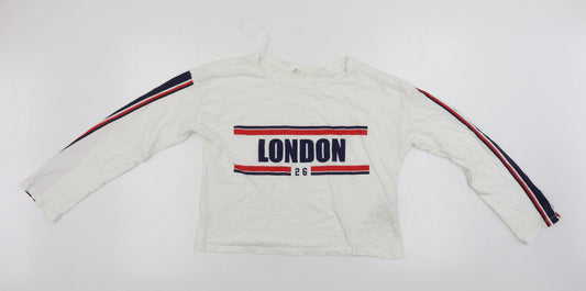 H&M  Girls White   Basic T-Shirt Size 14 Years